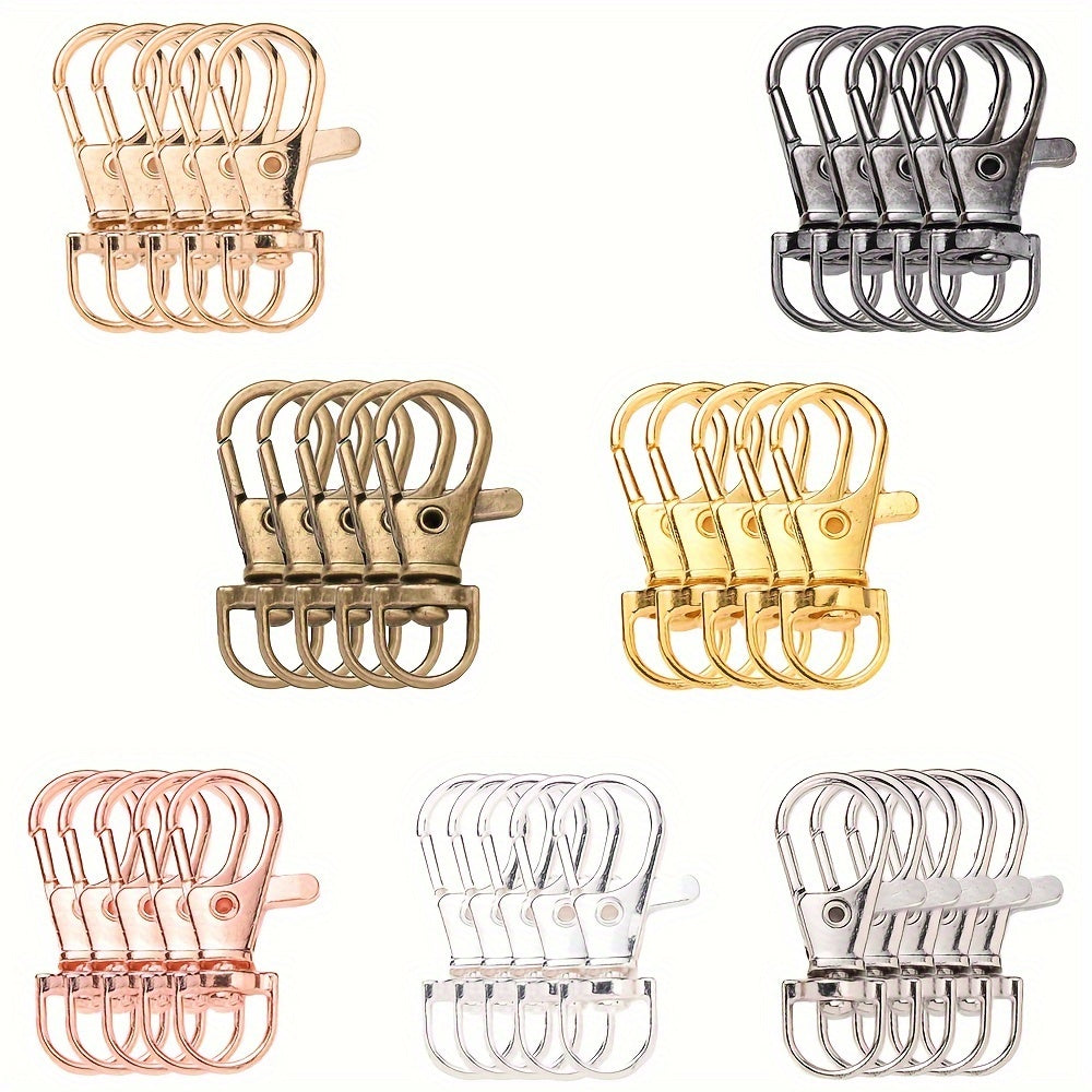 Mixed Color Zinc Alloy Swivel Lobster Clasp Hooks