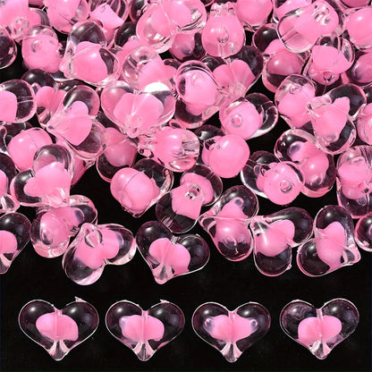 Peach Heart Acrylic Beads