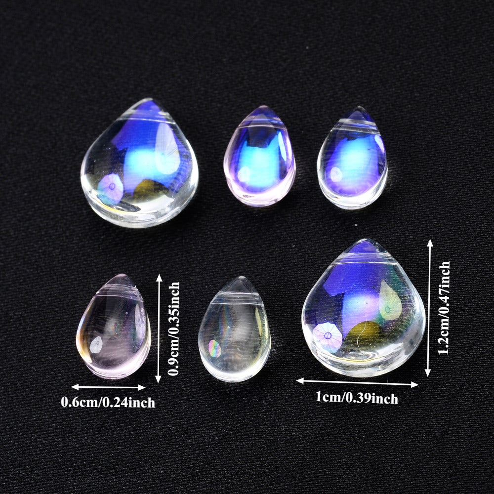 10pcs 6-12mm Translucent Teardrop Glass Beads