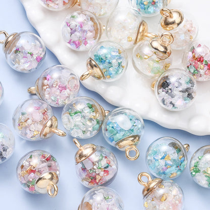 Irregular Gravel Glass Pendant Charms