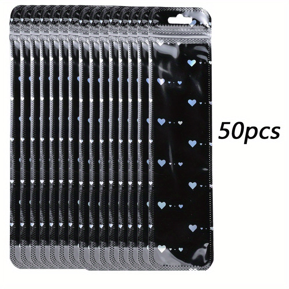 50/100-Piece Holographic Laser Resealable Packaging Bags