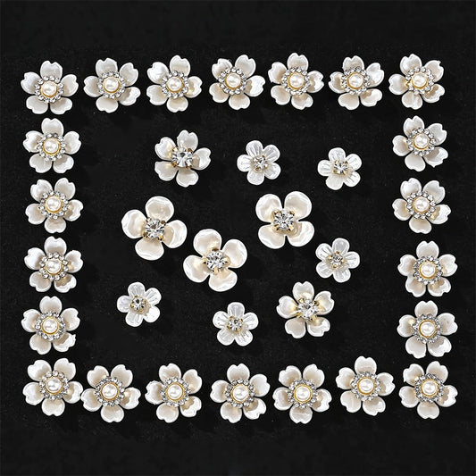 Petal Rhinestone Flower Flatback Beads