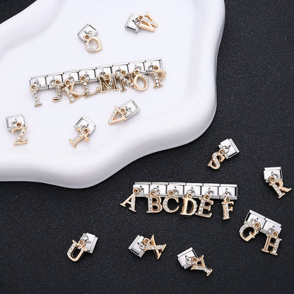 1PC Rhinestone A-Z Letter Modular Bracelet Charm Set