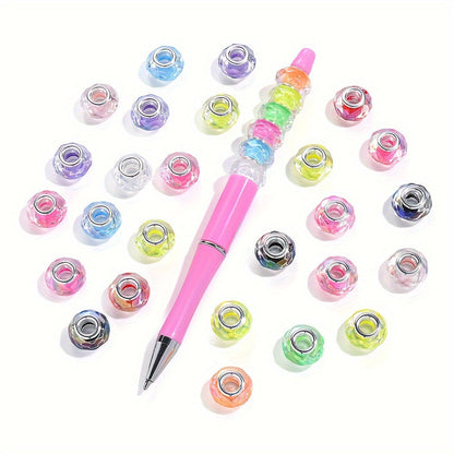 20PCS 15mm AB Highlight Clear Acrylic Wheel Beads