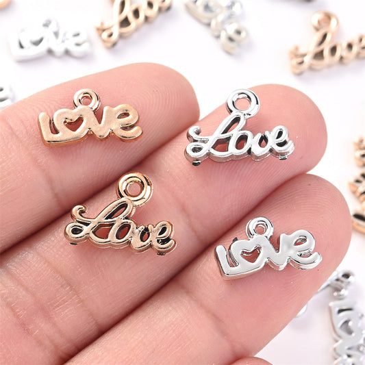 100PCS CCB LOVE Letter Pendant Set