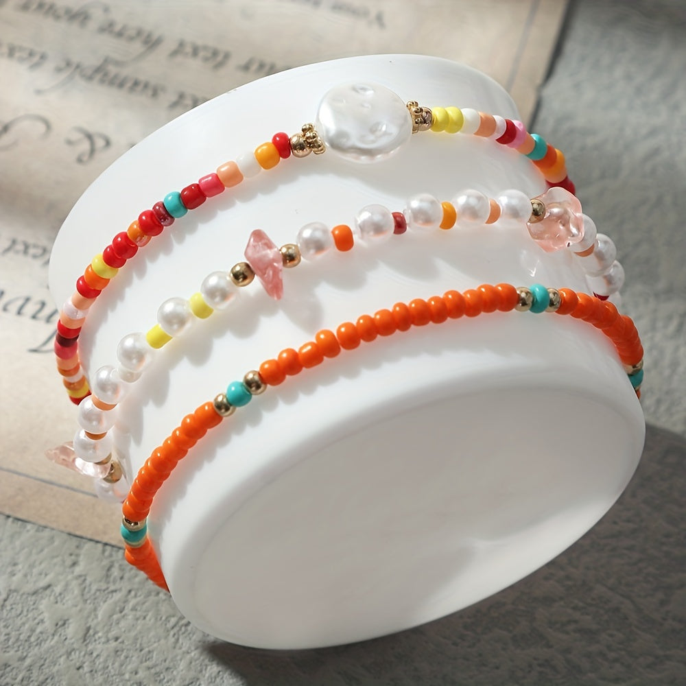 Red & Orange Czech Glass Seed Beads