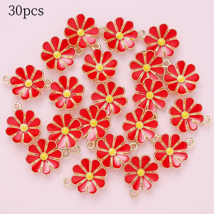 Color Block Daisy Enamel Charms