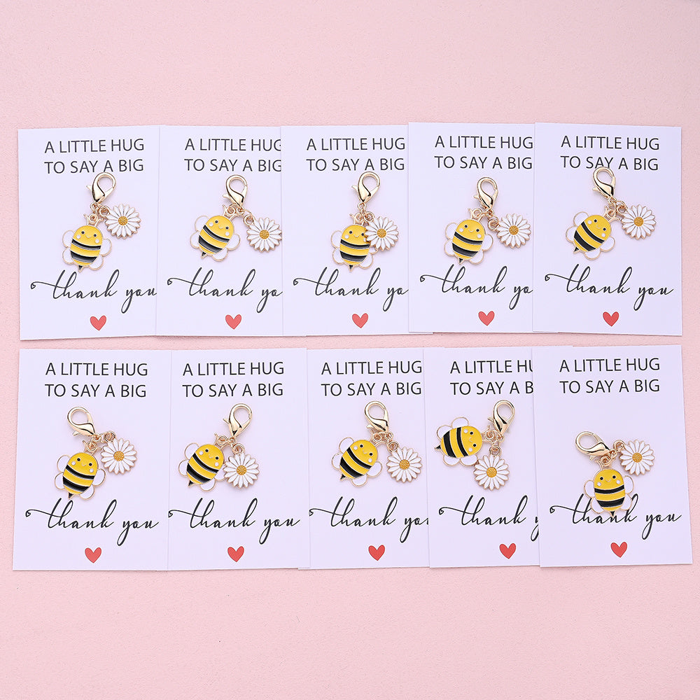 5/10-Set Bee & Daisy Flower Keychain Gift Set