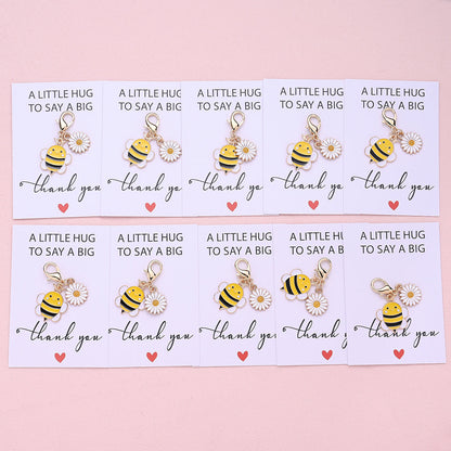 5/10-Set Bee & Daisy Flower Keychain Gift Set