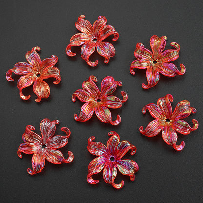 Acrylic AB Iridescent Petal Beads