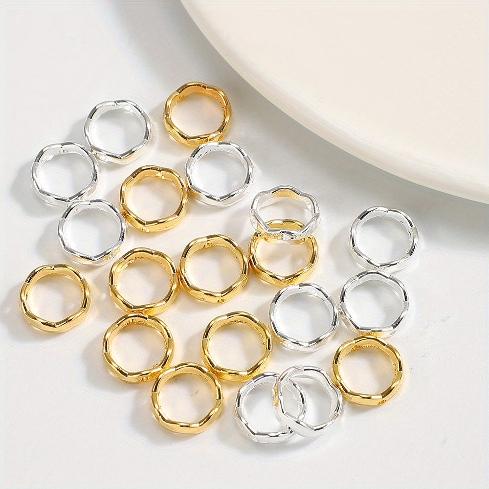 50pcs 12mm Alloy Circle Spacer Beads