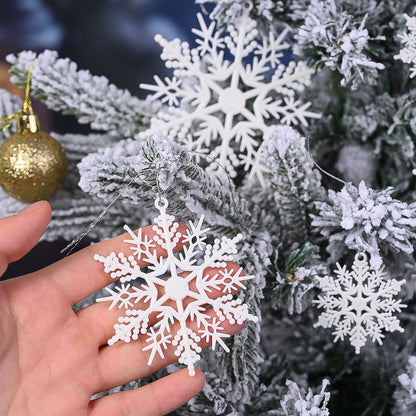 White Glitter Snowflake Hanging Ornaments