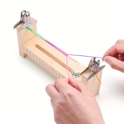 Adjustable Wooden Bracelet Making Tool with 2 Clips