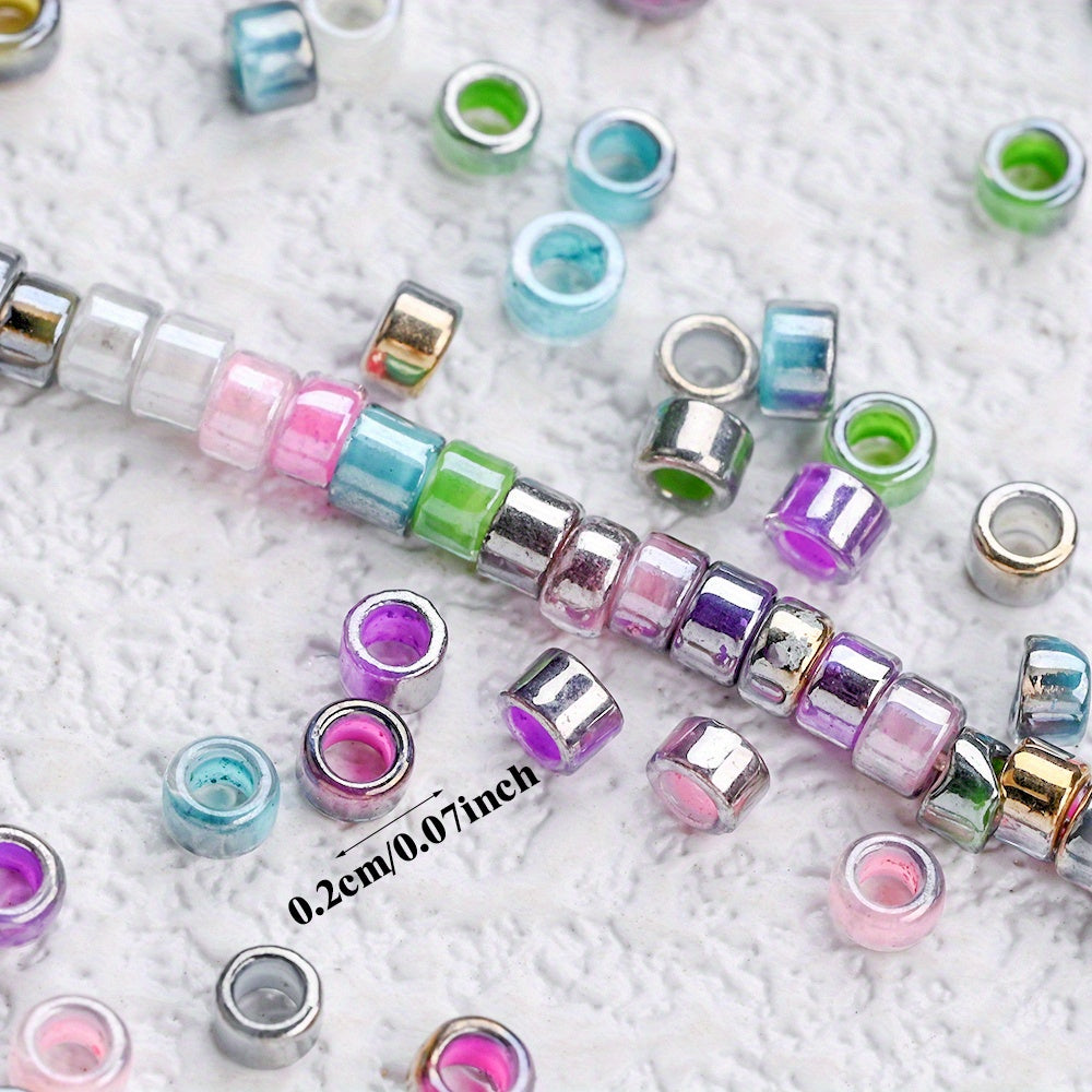 15g/bag 2mm Colorful Cylindrical Glass Seed Beads