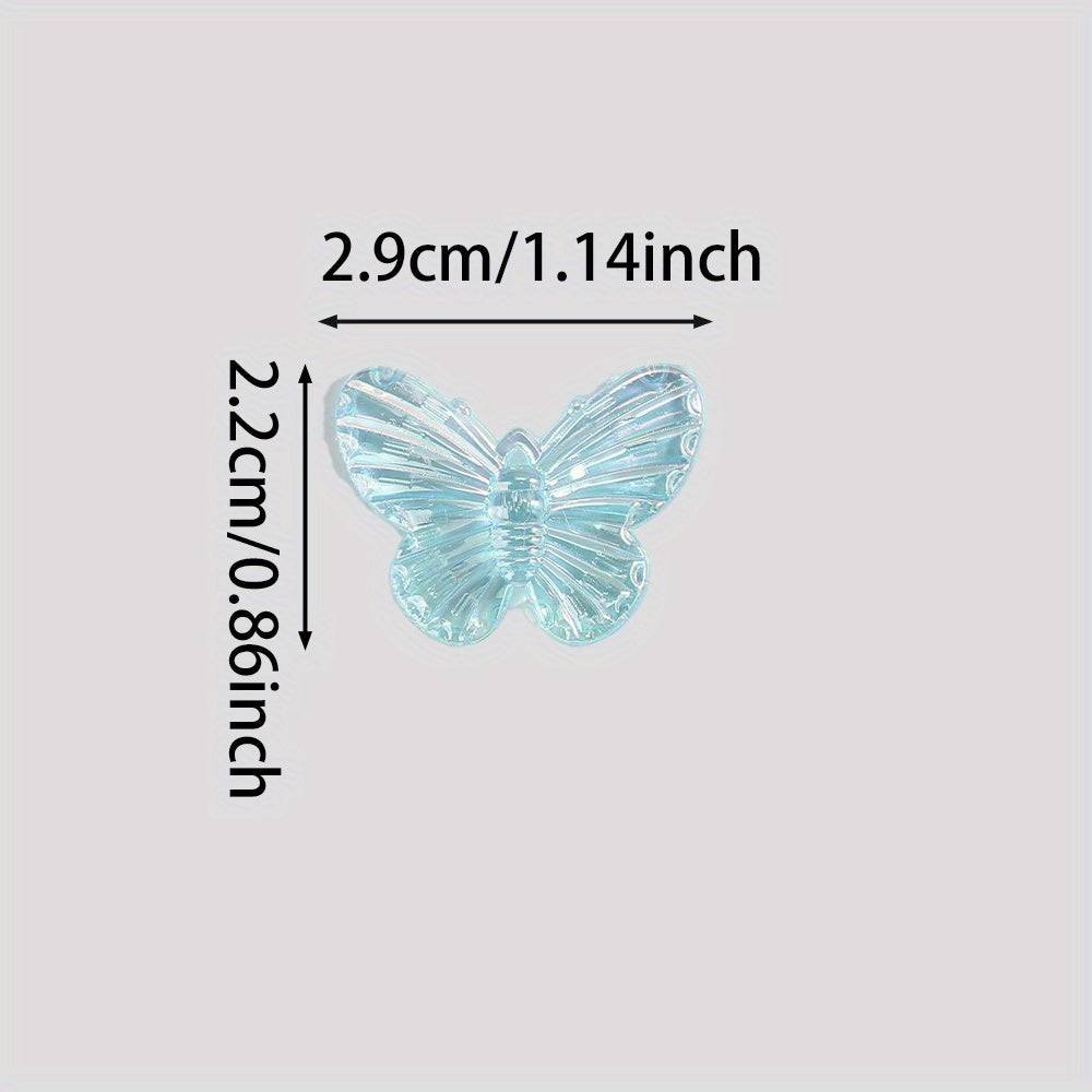 50pcs/set 22x29mm UV Color Butterfly Acrylic Beads