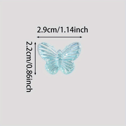 50pcs/set 22x29mm UV Color Butterfly Acrylic Beads