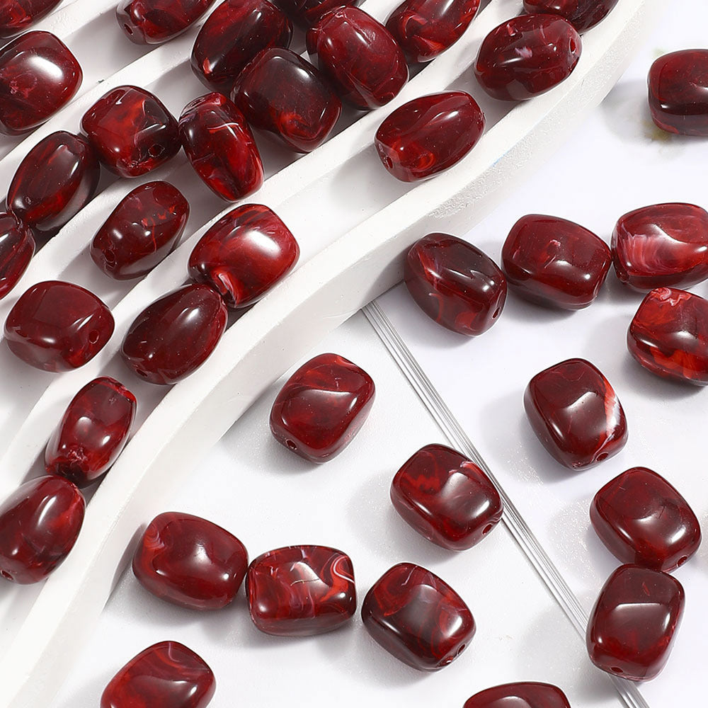 Multicolor Acrylic Straight-Hole Spacer Beads