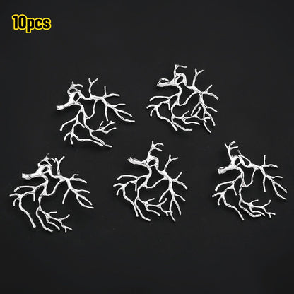 10PCS Gold & Silver Tree Branch Bead Cap Pendant Set