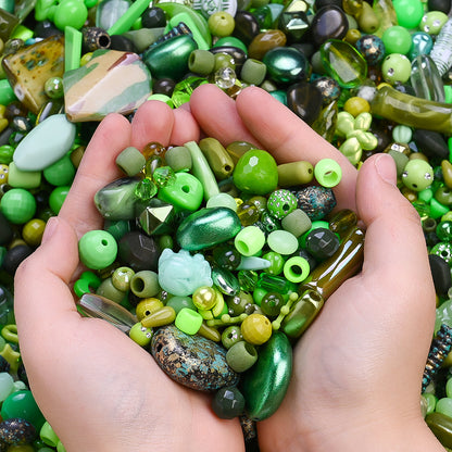 300pcs (about 175g) Green Acrylic Irregular Baroque Beads