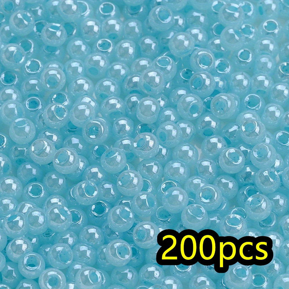 200pcs 4mm Super Shiny Glass Ice Beads