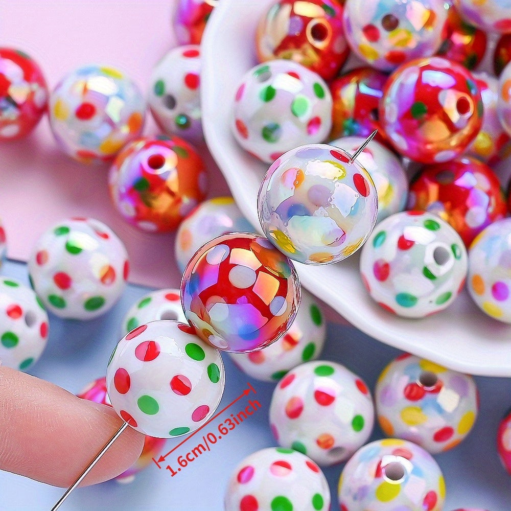 Spotted Round Acrylic Beads