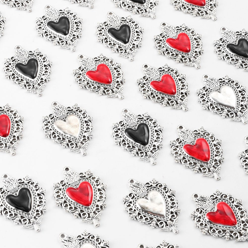 Love & Peach Heart Alloy Hook Charms