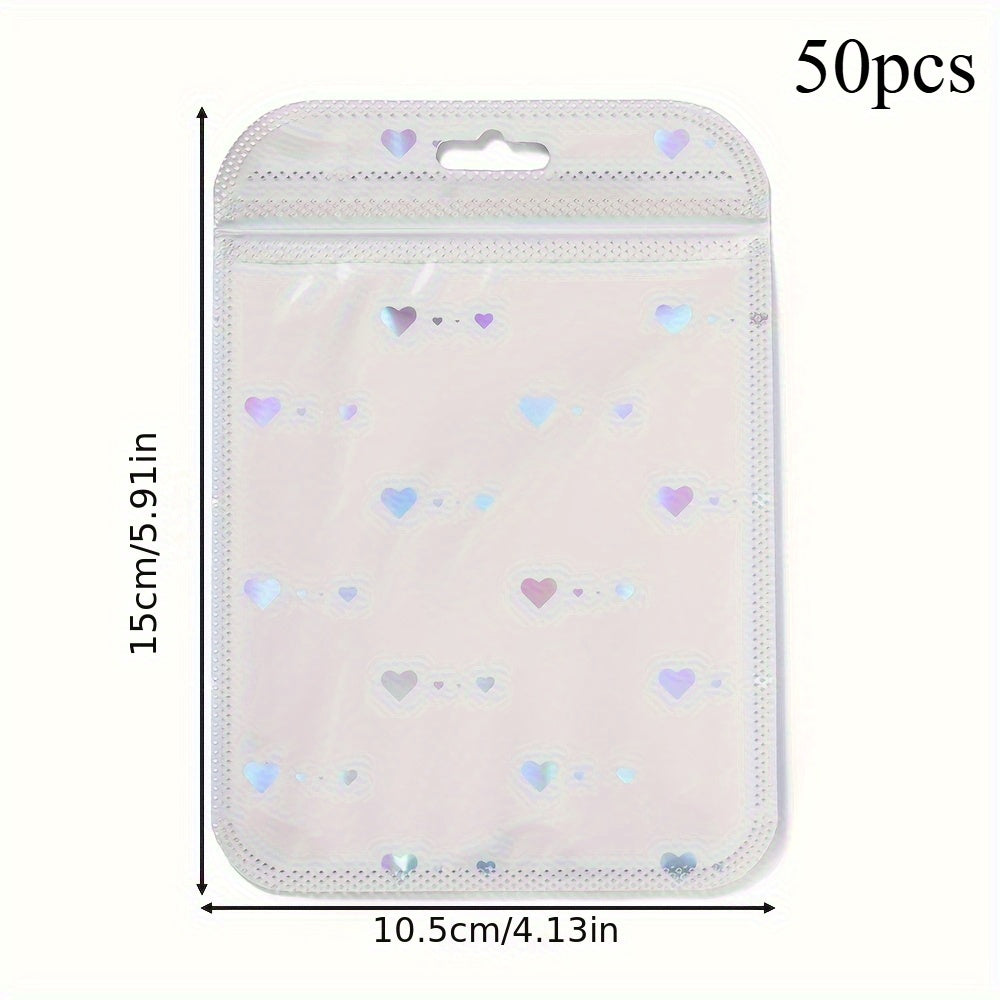 50-Piece Black & White Heart Jewelry Gift Bags