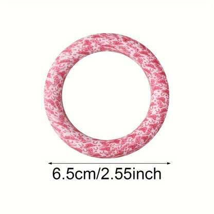 65mm Silicone Colorful Pattern O-Ring FrameBead Loops - DIY Jewelry