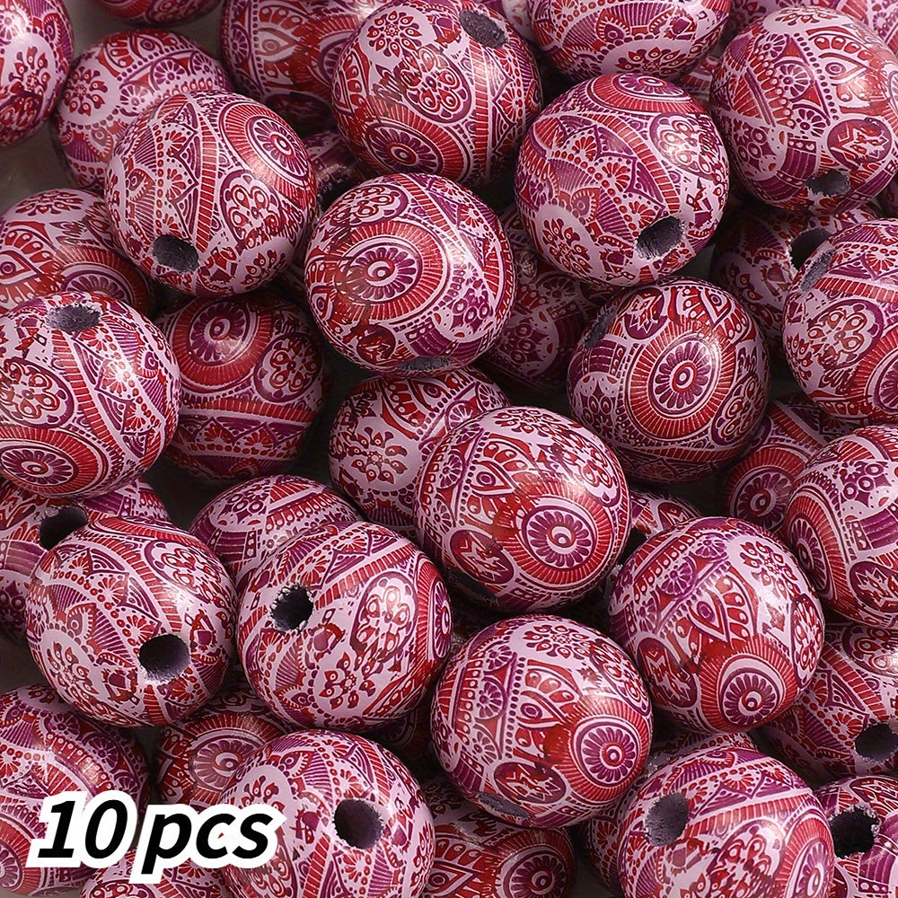 10pcs 16mm Vintage Wooden Round Beads