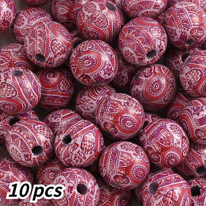 10pcs 16mm Vintage Wooden Round Beads
