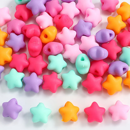 20-Piece Multicolor Heart-Shaped Silicone Beads