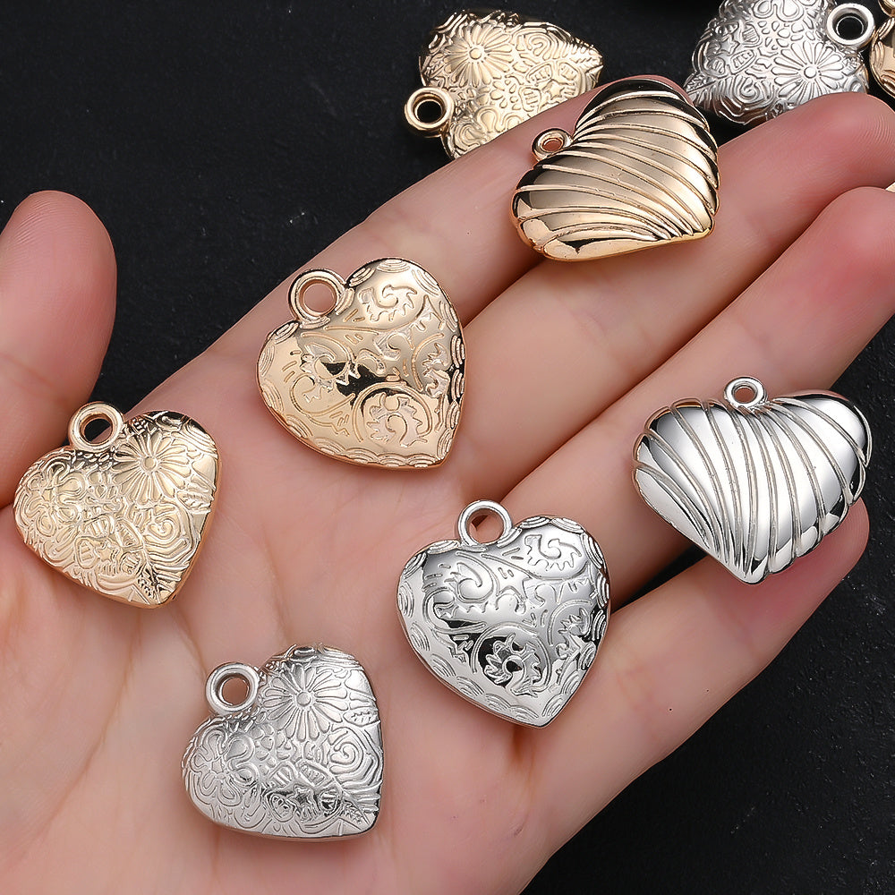 Textured Heart Pendant Beads