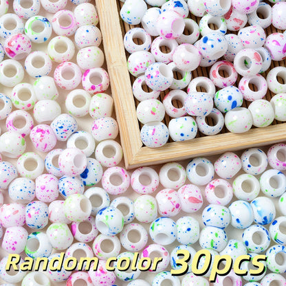 Speckled Acrylic Large Hole Beads
