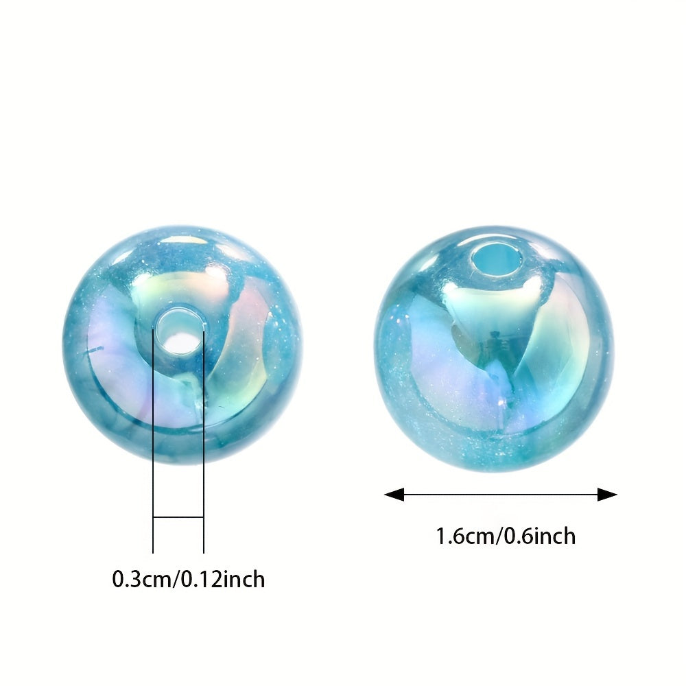5PCS 16mm Glitter Resin Spacer Bead Set