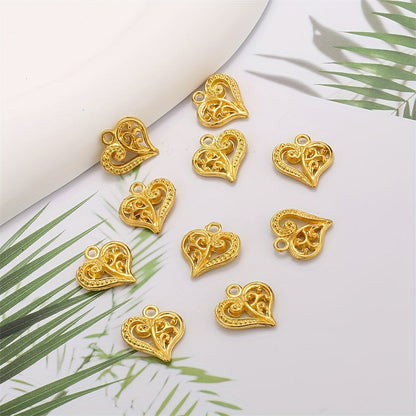 20PCS 14mm Alloy Heart Pendant Set