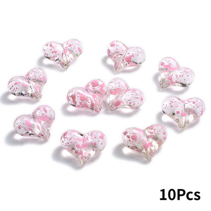 Starry Sky Heart Acrylic Beads