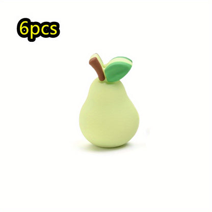 6pcs/set Fruit Theme Silicone Focal Beads Set