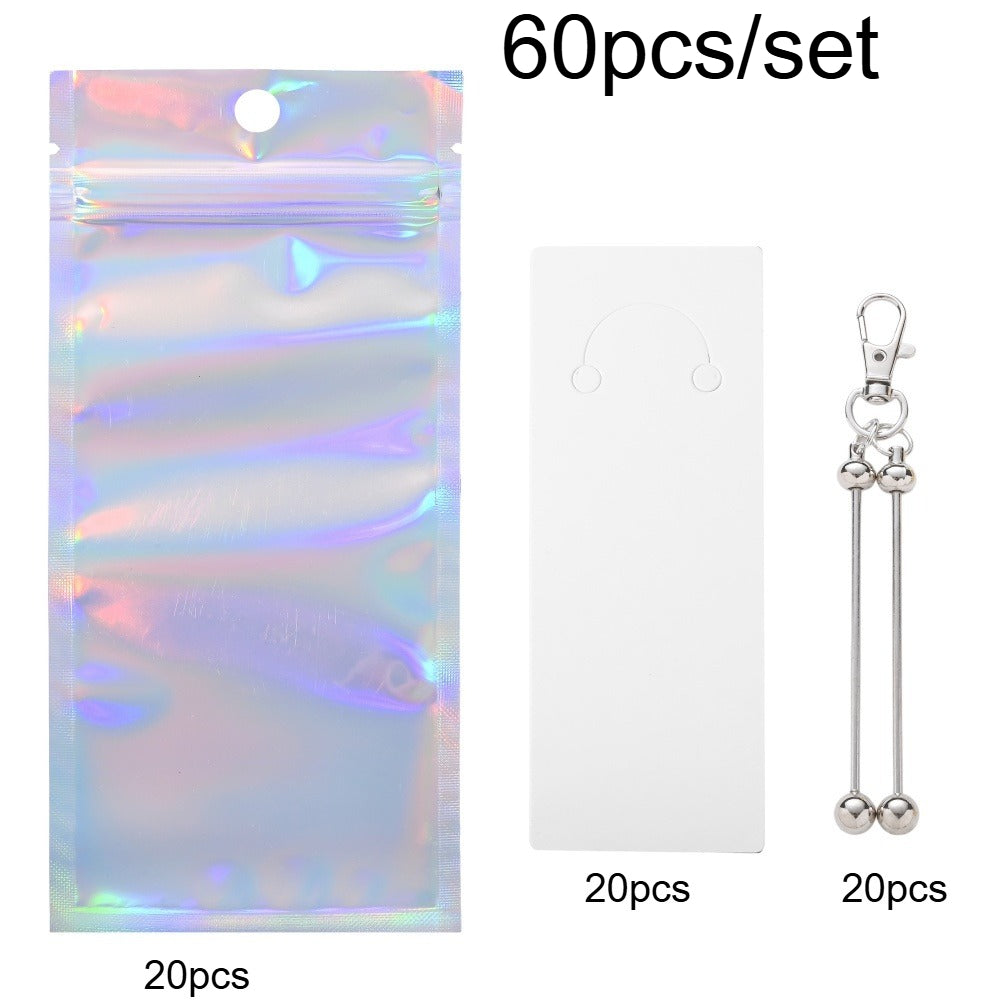 Golden & Silvery Beadable Keyring Set