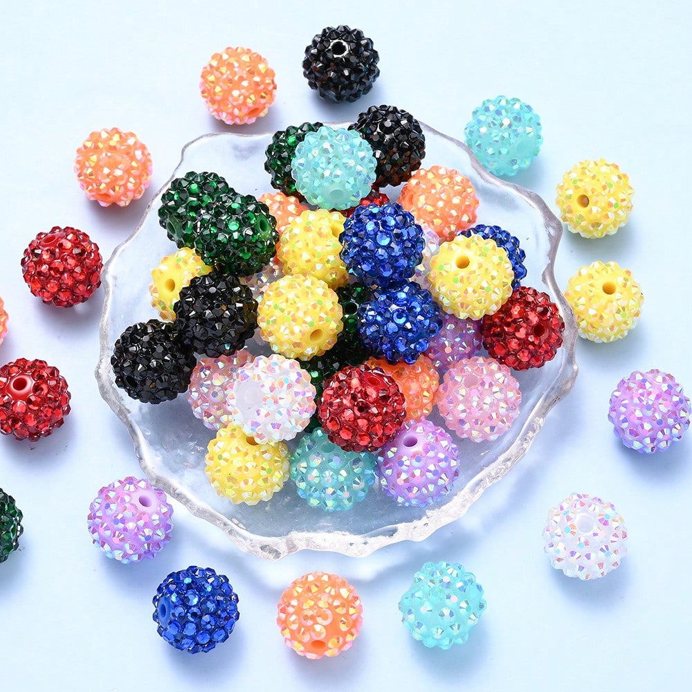 5/10/20/50pcs 14x16mm Mix Color Acrylic Rhinestone Beads