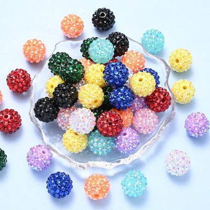 5/10/20/50pcs 14x16mm Mix Color Acrylic Rhinestone Beads