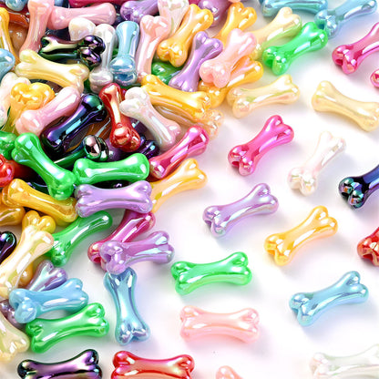 Colorful UV-Plated Bone-Shaped Acrylic Spacer Beads