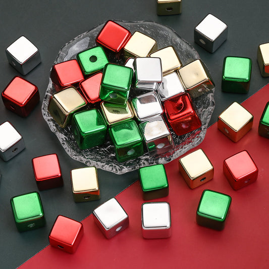 Mixed Color Cube Acrylic Beads