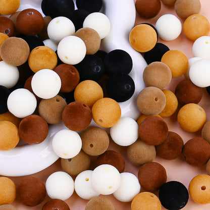 Velvet Fabric Acrylic Round Beads