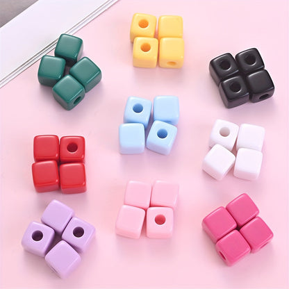 Mixed Color Square Acrylic Beads