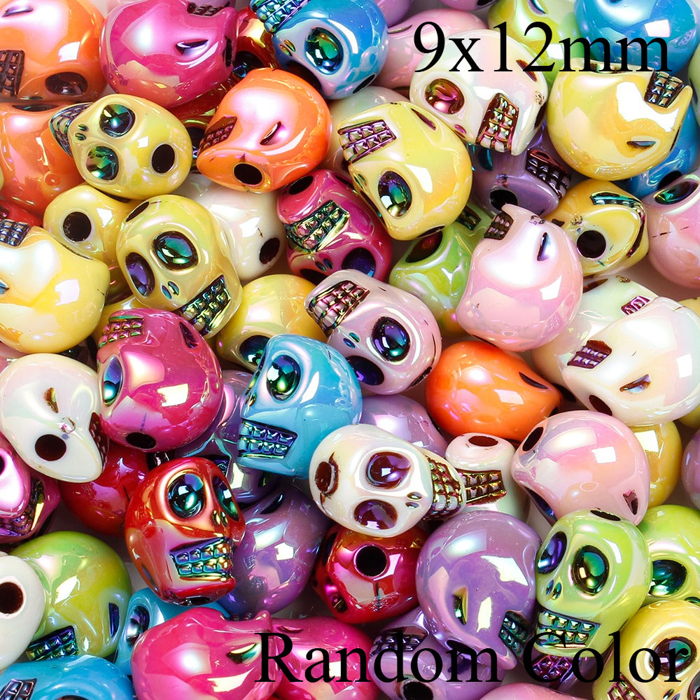 10pcs Colorful Skull Beads