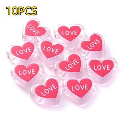 Clear Double Heart Acrylic Beads