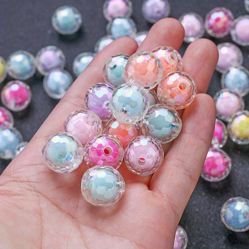 10pcs 16mm Y2K Multi-Sections Transparent Acrylic Disco Ball Beads