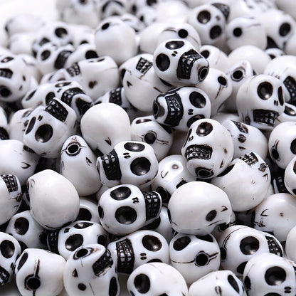 30pcs Colorful Acrylic Skull Beads