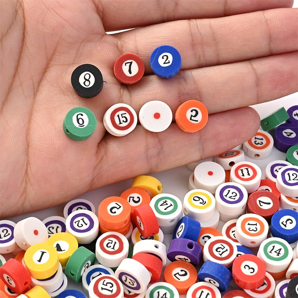 Mixed Color Billiards Polymer Clay Beads