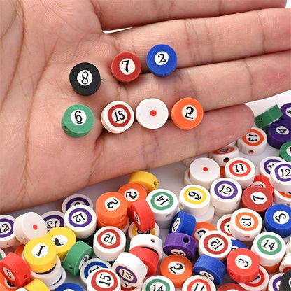 Mixed Color Billiards Polymer Clay Beads